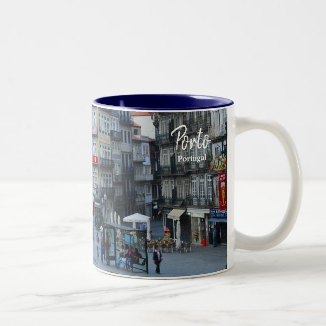 Morgenstunde in Porto - Das echte Portugal Zweifarbige Tasse (Rechts)