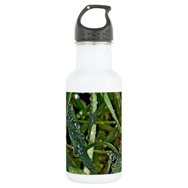 Morgentau auf dem Gras Trinkflasche (Vorderseite)