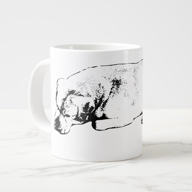 Morgenwache, leichtes Herz Jumbo-Tasse (Vorderseite Links)