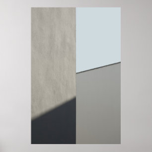 Morgenweiße Betonmauer Poster