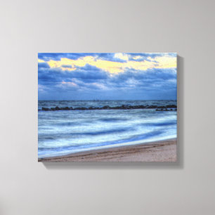 Morgenwolken am Strand Canvas Print Leinwanddruck