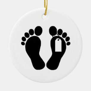 Morgue Fee Silhouette mit Toe Tag Ornament