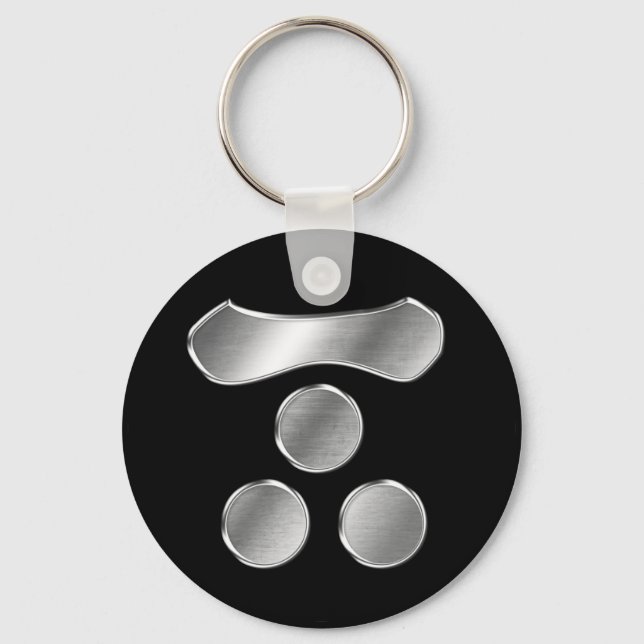 Mori Clan Kamon Silver Chrome Schlüsselanhänger (Vorderseite)