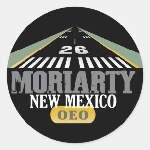 Moriarty New Mexico - Airport Runway Runder Aufkleber