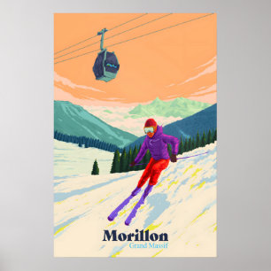 Morillon Skigebiet Reiseplakat Poster