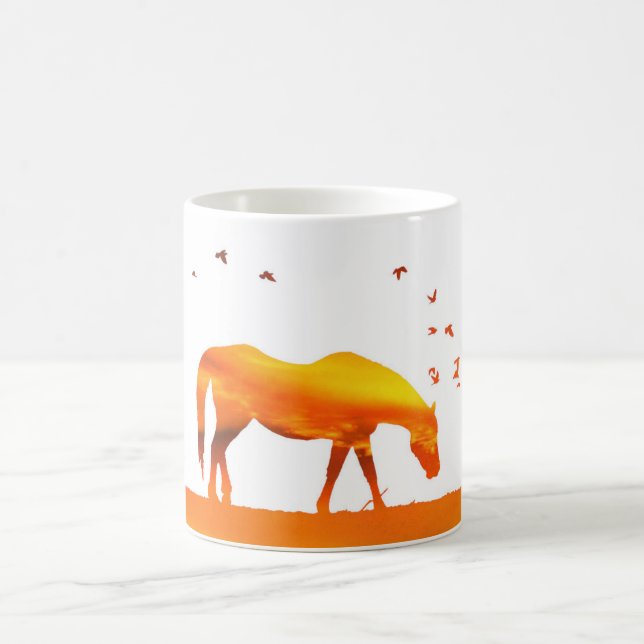 Moring Sunrise Abstrakt Horse Coffee Cup Kaffeetasse (Mittel)