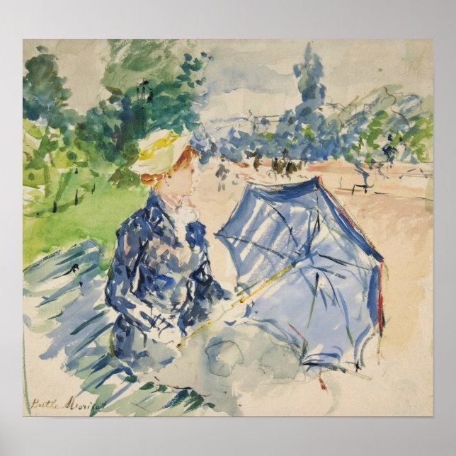 Morisot - Frau, die 1885 mit Holz sitzt Poster (Vorne)