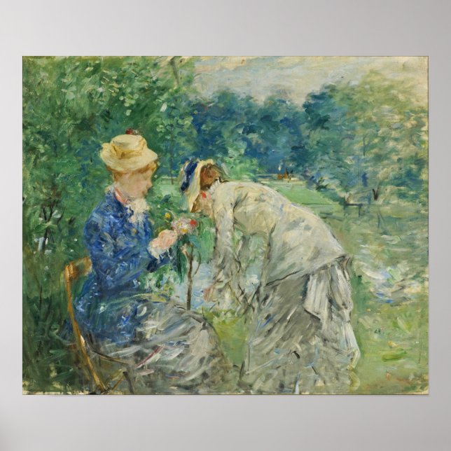 Morisot - Frauen, die Blume 1879 pflücken Poster (Vorne)