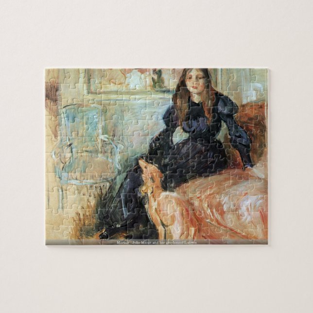 Morisot - Julie Manet und ihr Windhund Laertes Puzzle (Horizontal)