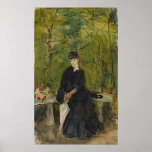 Morisot - Junge Dame sitzt auf einer Bank 1864 Poster