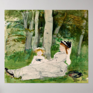 Morisot - Waldrand (Edma und Jeanne) 1872 Poster