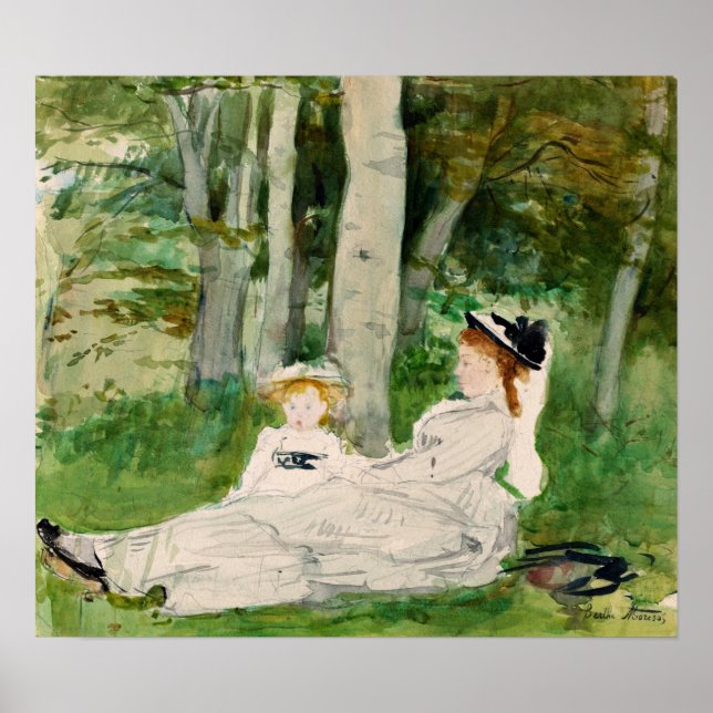 Morisot - Waldrand (Edma und Jeanne) 1872 Poster (Vorne)