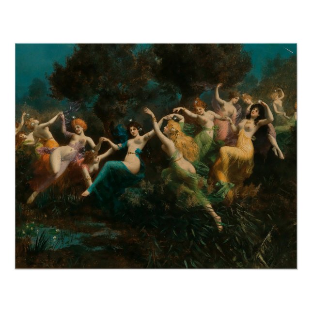 Moritz Stifter Nymphen Glänzendes Poster (Vorderseite)