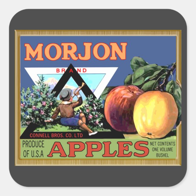 Morjon Apples Quadratischer Aufkleber (Vorderseite)