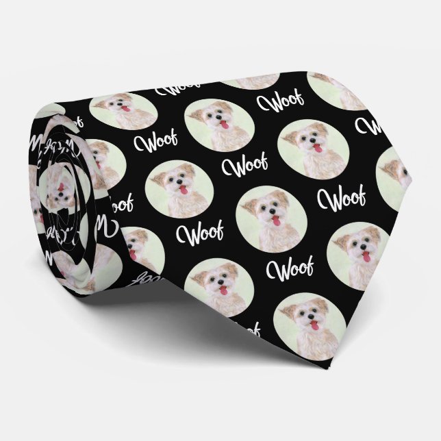 Morkie Black Krawatte Round Image (Gerollt)