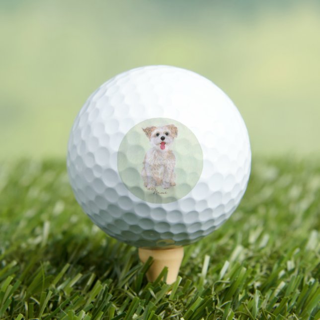 Morkie Dog Golf Balls mit Text Golfball (Insitu T-Shirt)