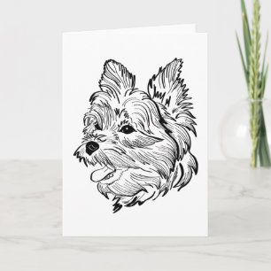 Morkie Dog Line Art Karte