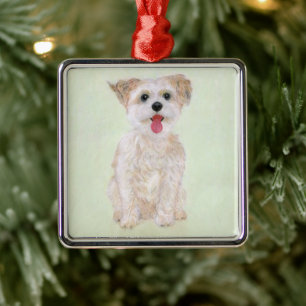 Morkie Dog Ornament Aus Metall