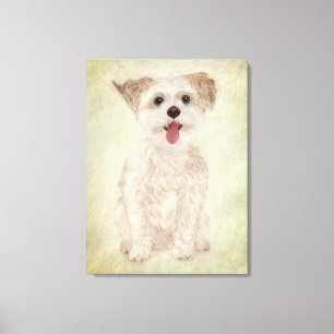 Morkie Dog Premium Wrapped Canvas Print Leinwanddruck
