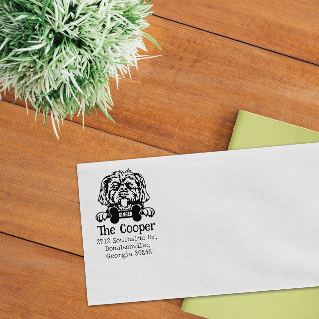 Morkie Dog, Rücksendeadresse, Gummistempel (Von Creator hochgeladen)