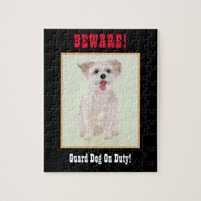 Morkie Funny Guard Dog Jigsaw Puzzle (Vertikal)