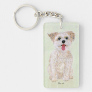Morkie Hund doppelseitiger Acryl-Schlüsselanhänger Schlüsselanhänger
