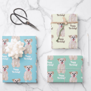 Morkie Hund Geschenkpapier Bogen Personalisieren Set