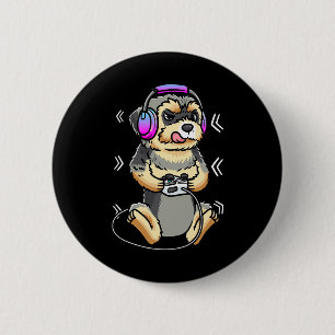 Morkie-Hund-Videospiel-Gaming-Konsole-Gamer Button