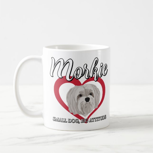 Morkie - Kleiner Hund, große Höhe - 3 Kaffeetasse (Links)