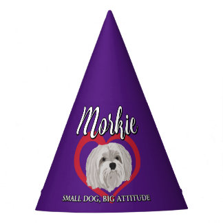 Morkie - Kleiner Hund, große Höhe - 3 Partyhütchen