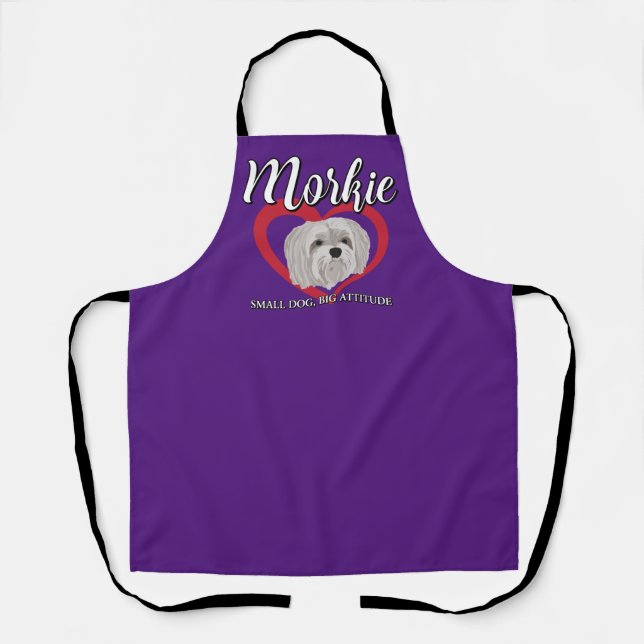 Morkie - Kleiner Hund, große Höhe - 3 Schürze (Vorderseite)
