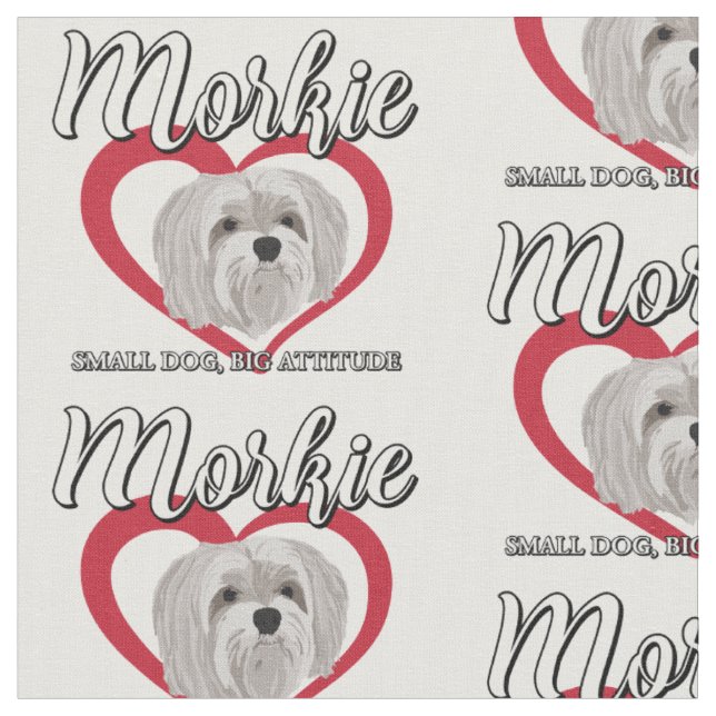 Morkie - Kleiner Hund, große Höhe - 3 Stoff (Nahaufnahme)