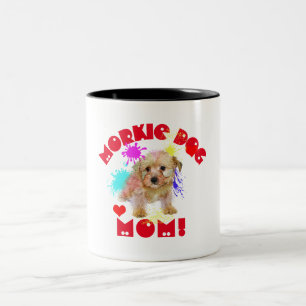 Morkie Mama Hund Lover Beste Hündin Mama je Zweifarbige Tasse