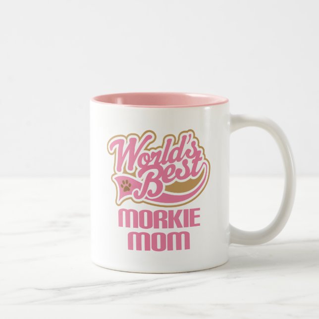 Morkie Mama-Hundezucht-Geschenk Zweifarbige Tasse (Rechts)