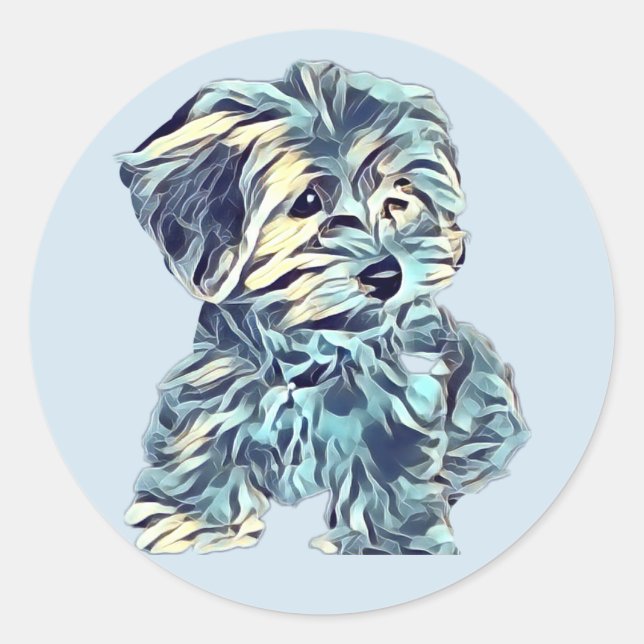 Morkie Puppy Sticker (Vorderseite)
