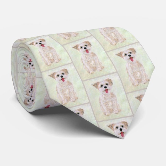 Morkie Tiled Necktie Krawatte (Gerollt)