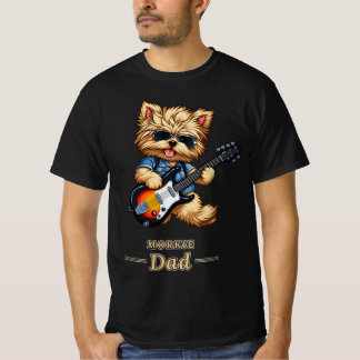 Morkie-Vater Rockstar Gitarre Hund Geschenk T-Shirt