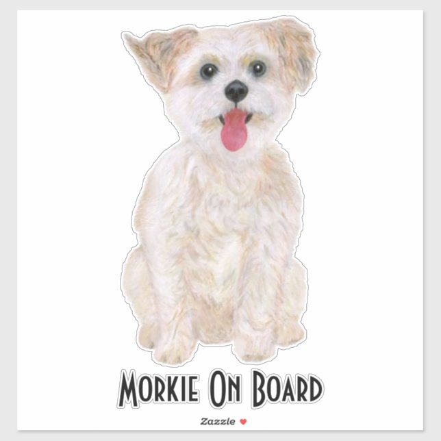 Morkie Vinyl Sticker mit Text (Blatt)