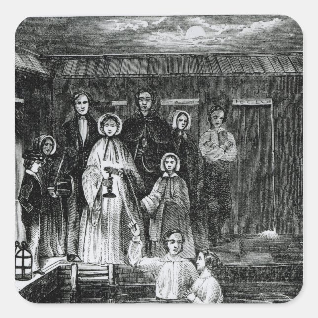 Mormon Baptisse Quadratischer Aufkleber (Vorderseite)