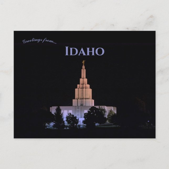 Mormon Idaho Falls Idaho Temple Idaho Postkarte (Vorderseite)