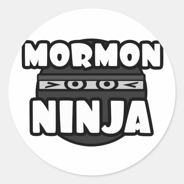 Mormon Ninja Runder Aufkleber (Vorderseite)