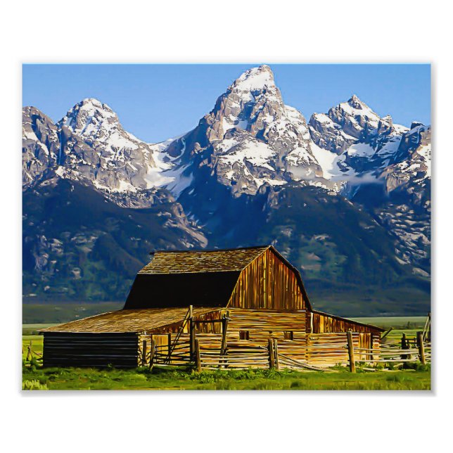 Mormon Row Barn Grand Tetons Fotodruck (Vorne)