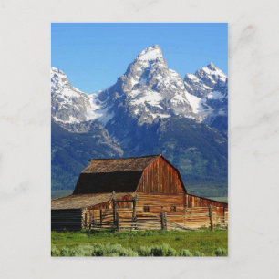 Mormon Row Barns, Wyoming Landscape Postcard Postkarte