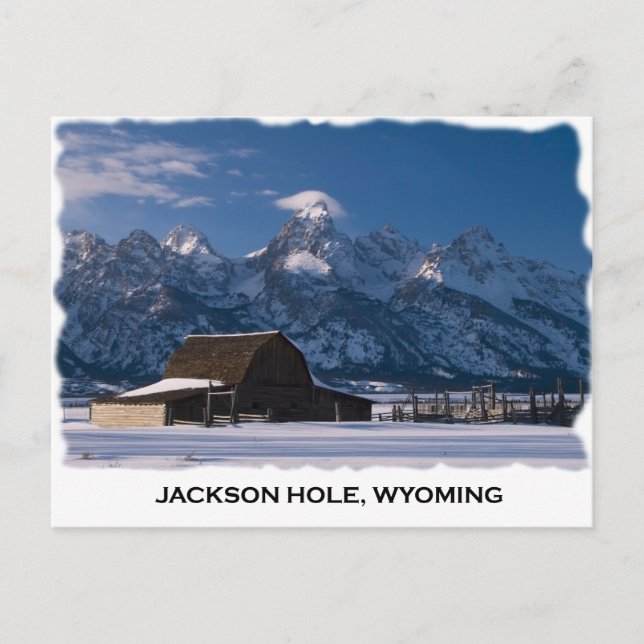 Mormon Row und die Tetons Postkarte (Vorderseite)