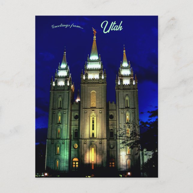 Mormon Temple Salt Lake City Utah Postkarte (Vorderseite)