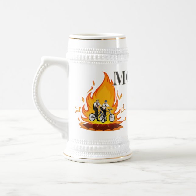 Mormonen auf Feuer-Tasse Bierglas (Links)