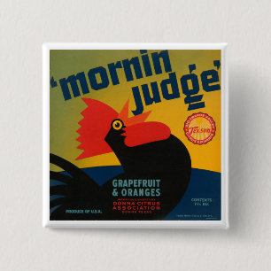 Mornin Judge Grapefruit and Orange Button
