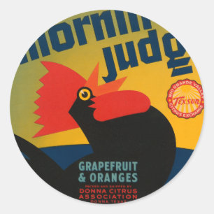 Mornin Judge Grapefruit and Orange Runder Aufkleber