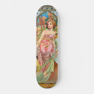 Morning Awakening von Alphonse Mucha Skateboard