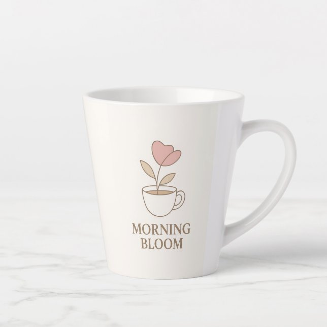 Morning Bloom | Ästhetischer Blumen-Kaffeebecher  Milchtasse (Rechts)